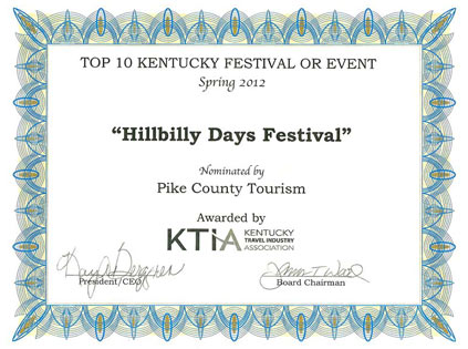 Hillbilly Days Award