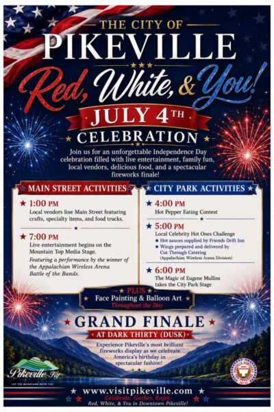 Pikeville Red, White and You July 4th Celebration flyer
