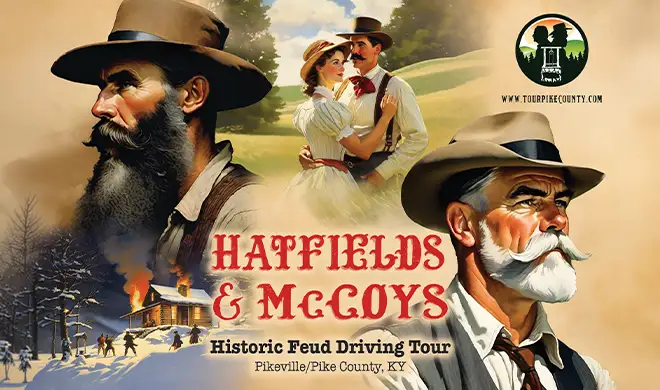 Hatfields and McCoys Historic Feud Driving Tour marker near Pikeville, KY